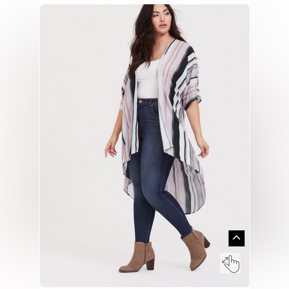 Torrid Size 1/2 1x 2x Multi Stripe Challis Hi-Lo … - image 1